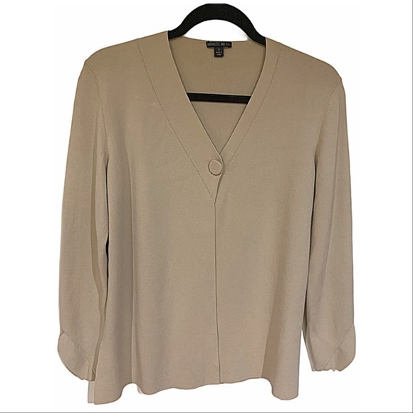 Lafayette 148 New York Cardigan Beige open collarless cardigan Size S - Picture 9 of 10